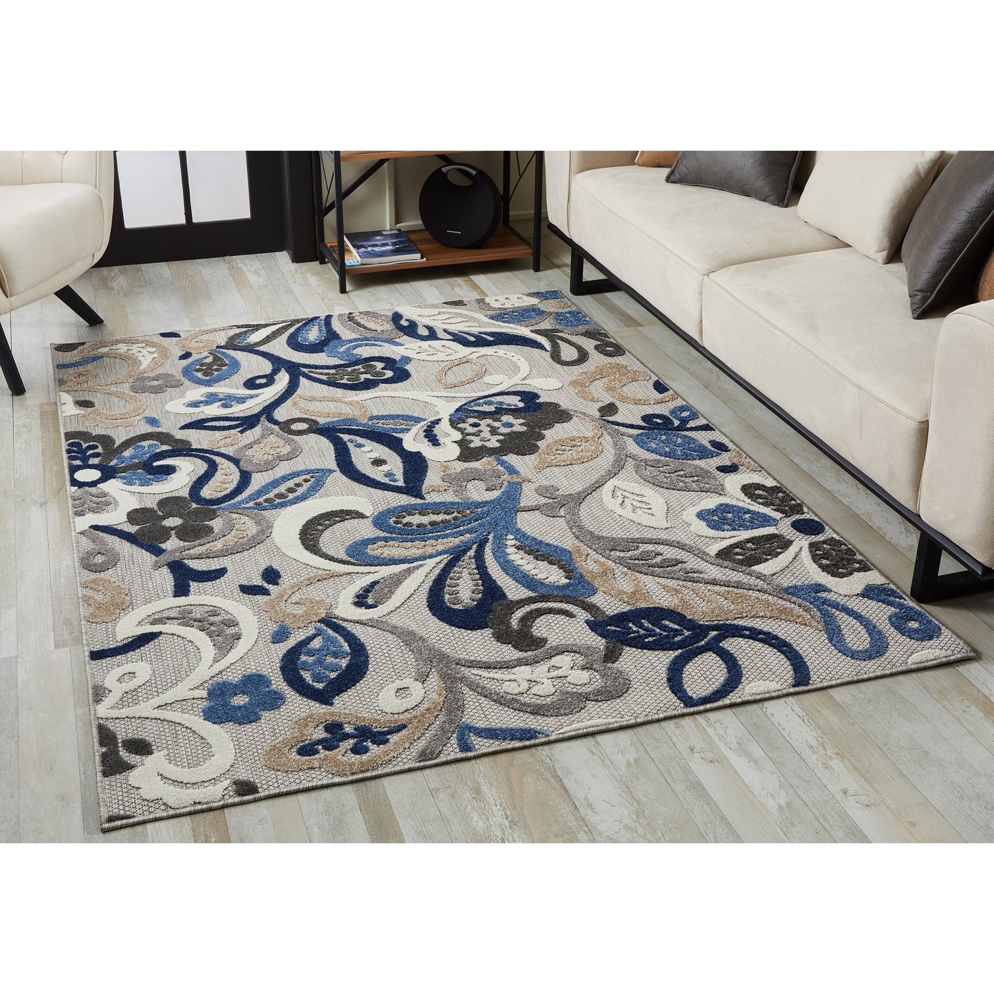 Domani Napa Floral Textured Indoor/ Outdoor Rug