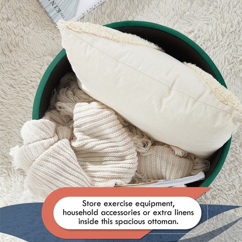 Donovan Tufted Round Storage Ottoman