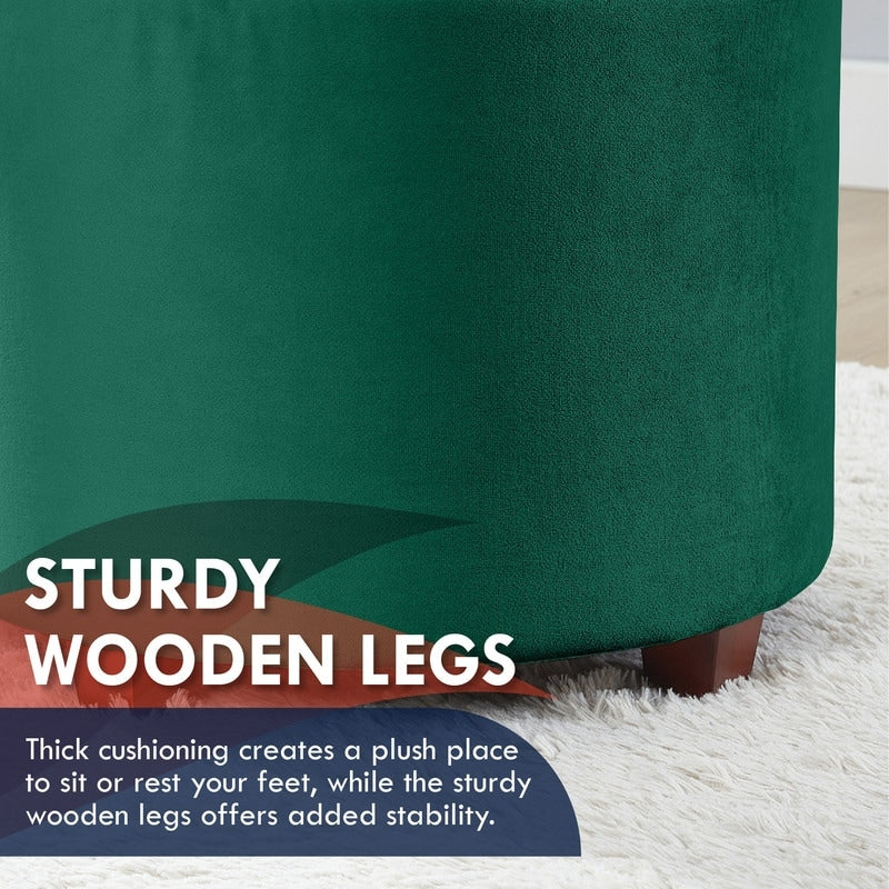 Donovan Tufted Round Storage Ottoman