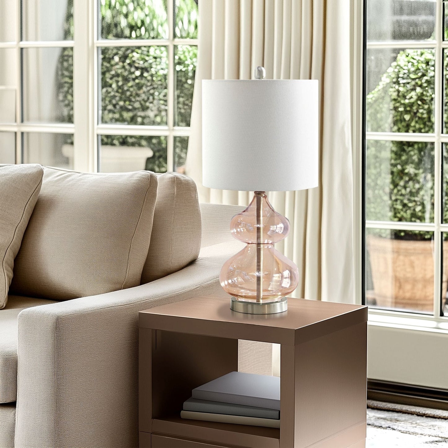 Ellipse Curved Gourd Glass Table Lamp, Set of 2