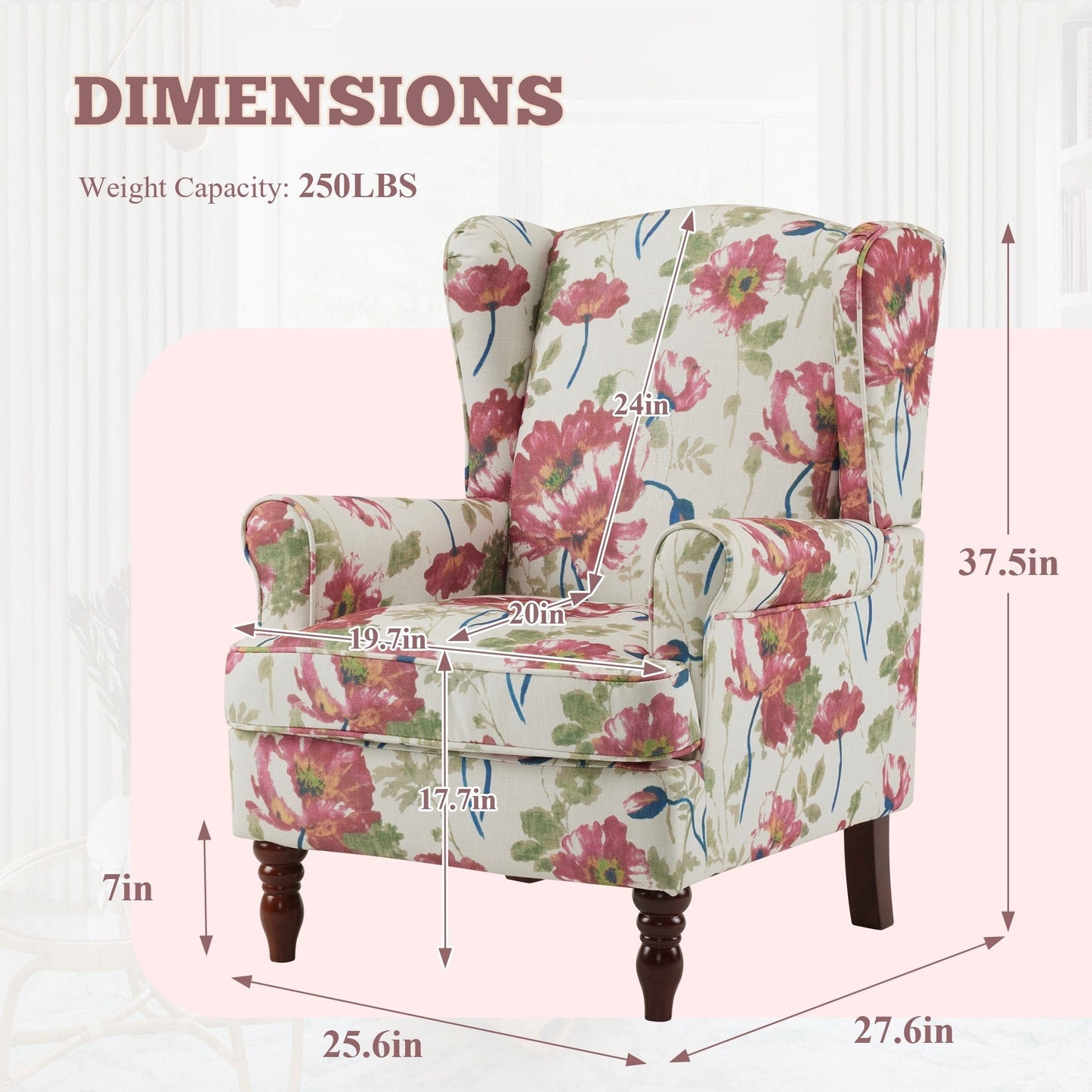 Fauteuil d'appoint moderne Erommy, fauteuil à dossier haut, canapé simple en tissu rembourré avec pieds en bois pour le salon