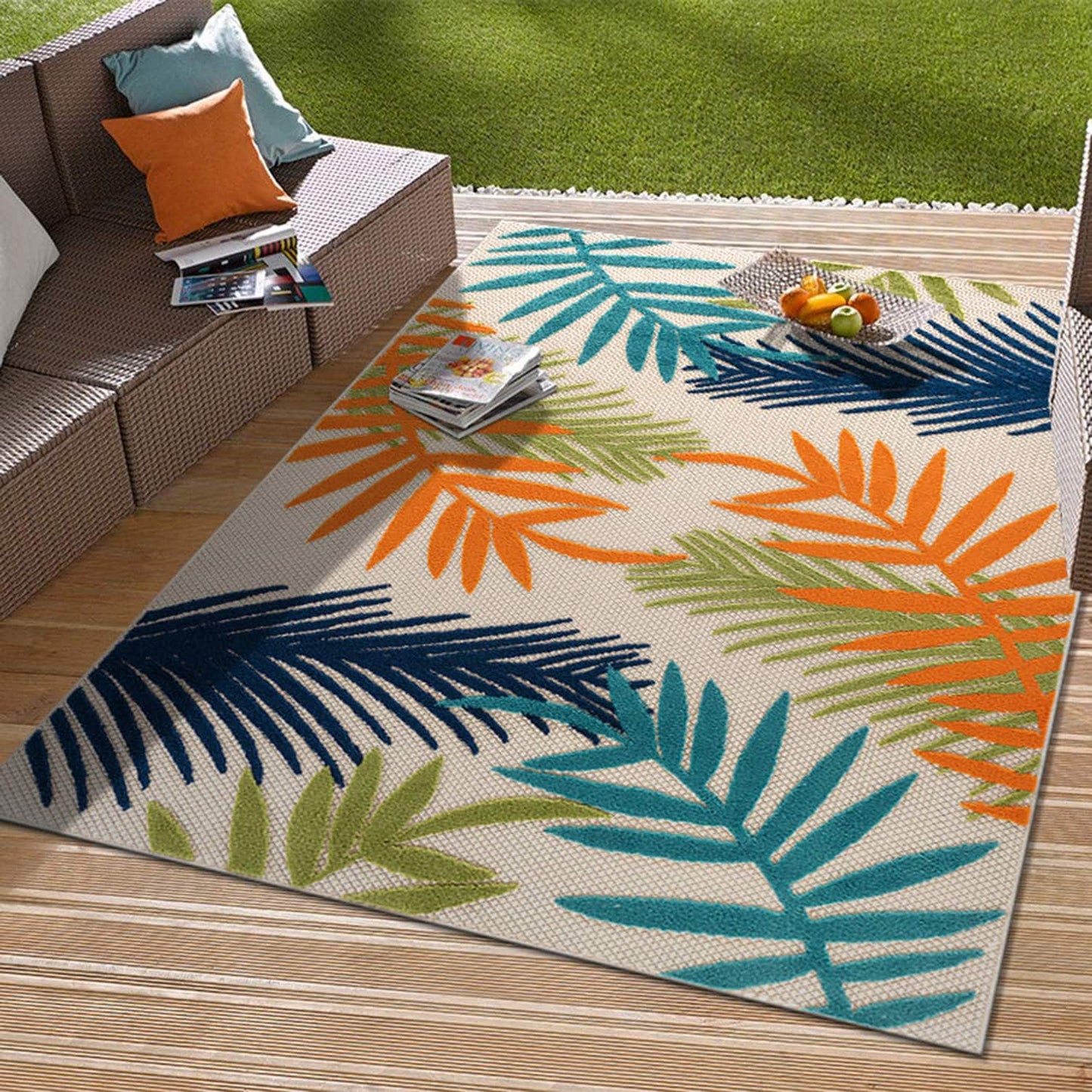Evora Palm Frond Indoor/Outdoor Area Rug