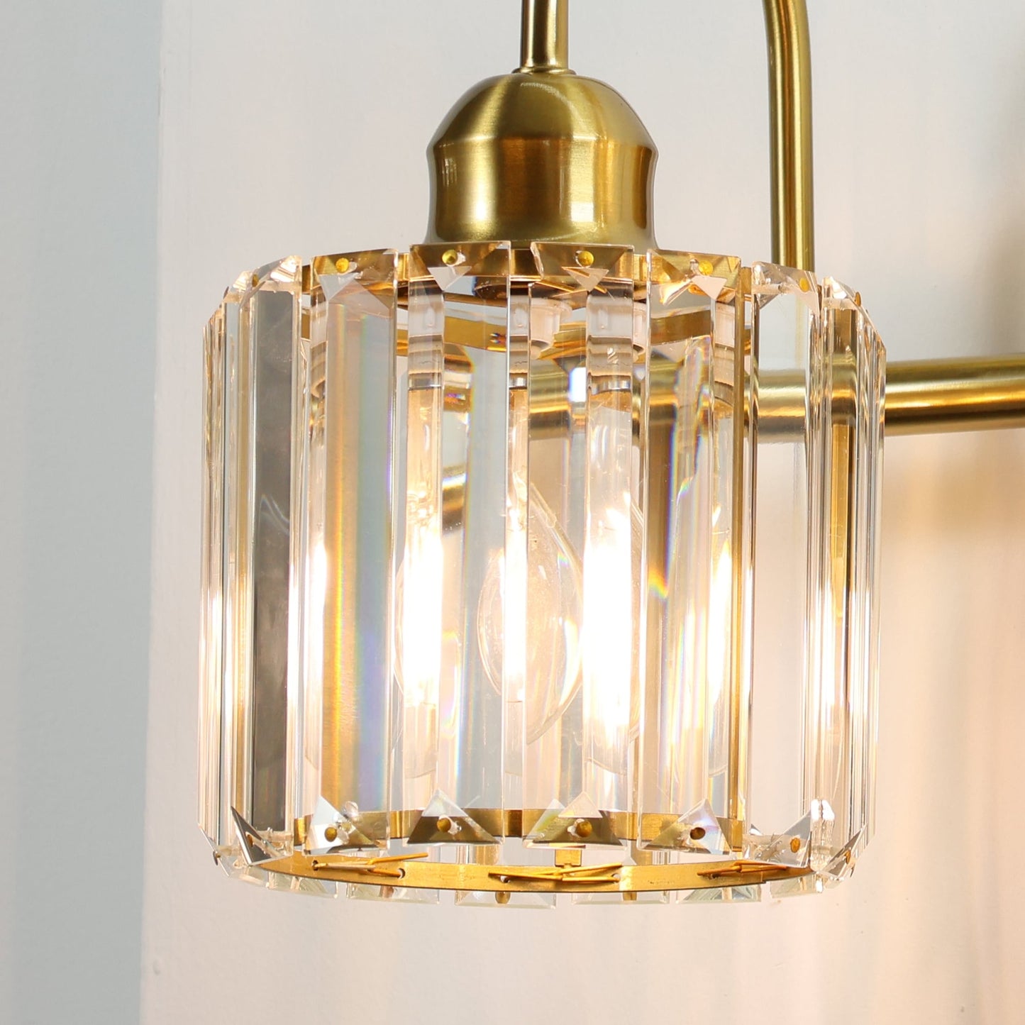 ExBrite Modern Rose Gold 1/2/3/4/5-light Bathroom Dimmable Crystal Vanity Lights Wall Sconces