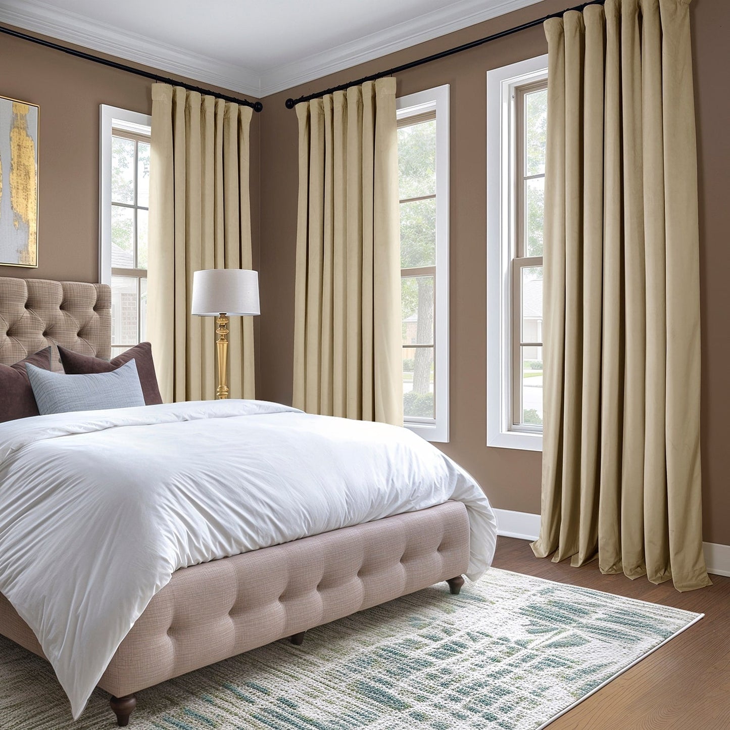 Exclusive Fabrics Heritage Plush Velvet Room Darkening Curtains (1 Panel) Luxury Velvet Curtains for Bedroom & Living Room.