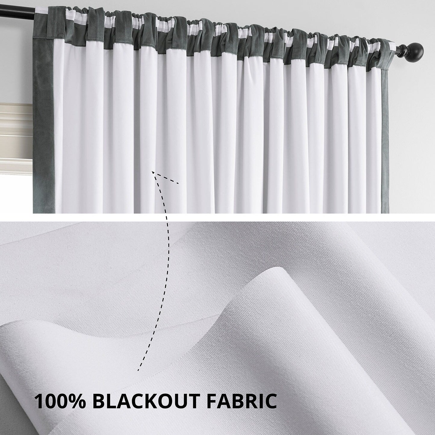 Exclusive Fabrics Signature Extra Wide Blackout Velvet Curtains (1 Panel) - Luxurious Blackout Drapes