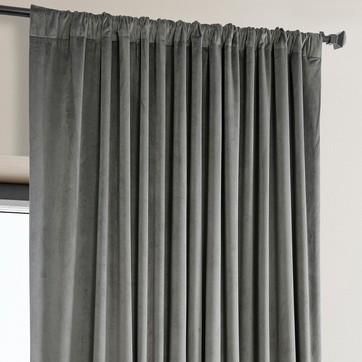 Exclusive Fabrics Signature Plush Velvet Hotel Blackout Curtains (1 Panel) - Luxury Soft Drapery for Light Control & Elegance