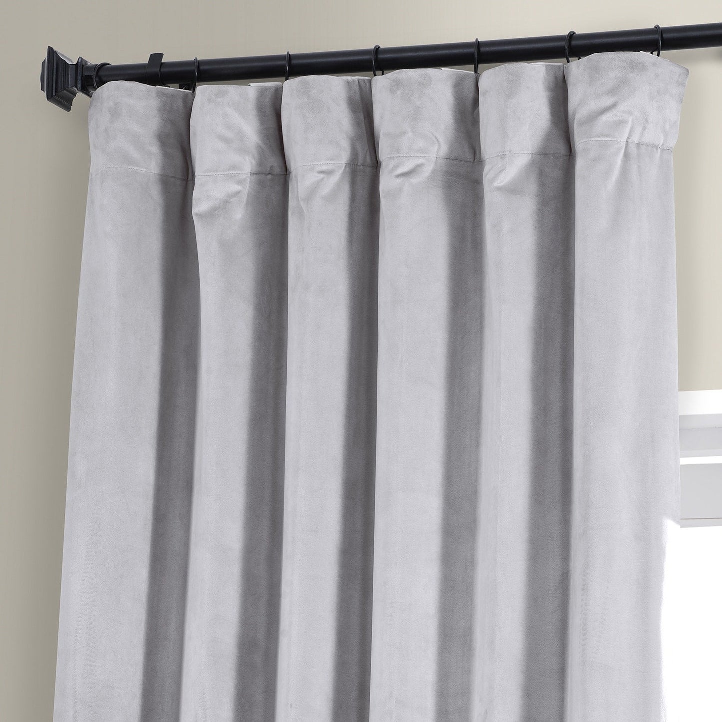 Exclusive Fabrics Signature Plush Velvet Hotel Blackout Curtains (1 Panel) - Luxury Soft Drapery for Light Control & Elegance
