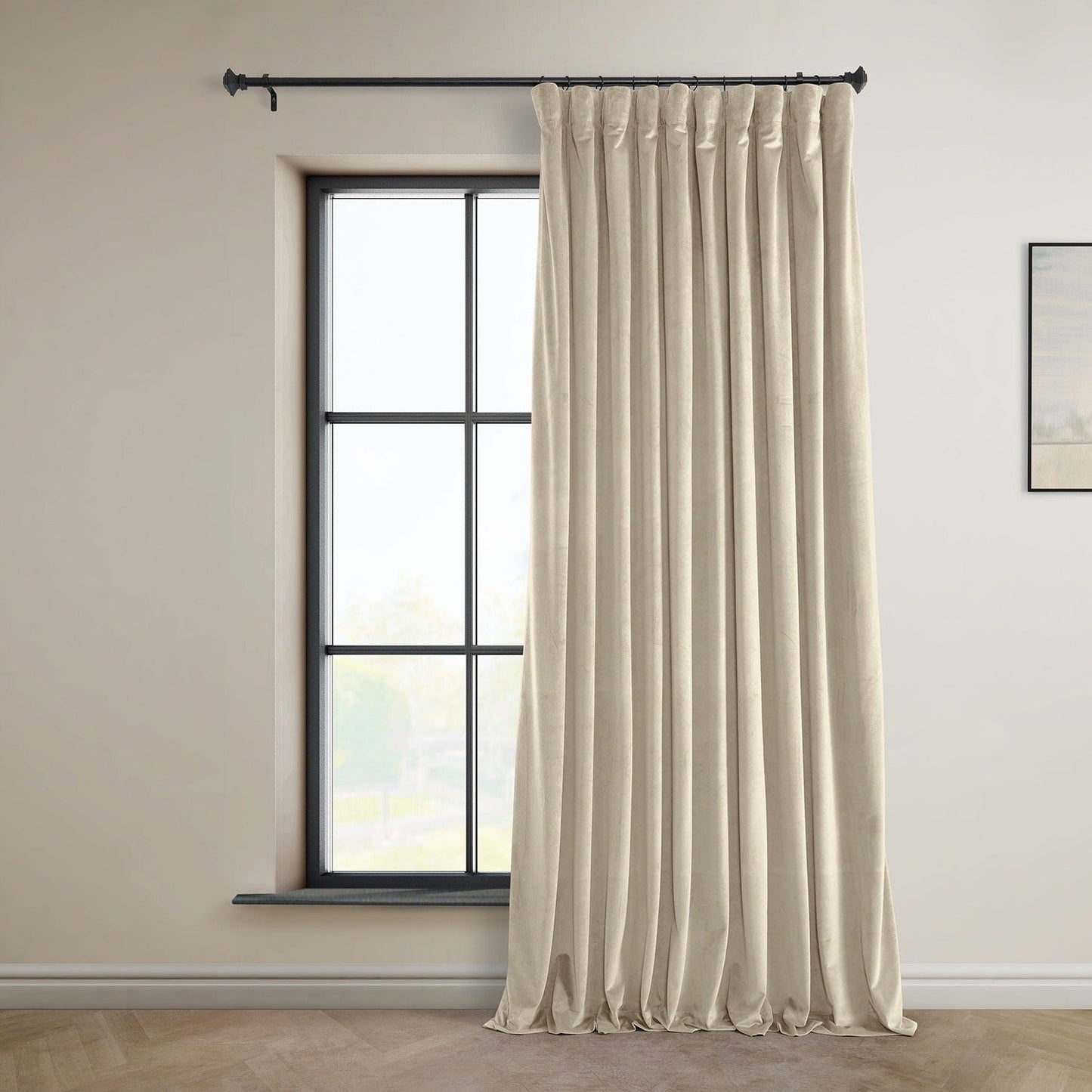 Exclusive Fabrics Signature Plush Velvet Hotel Blackout Curtains (1 Panel) - Luxury Soft Drapery for Light Control & Elegance