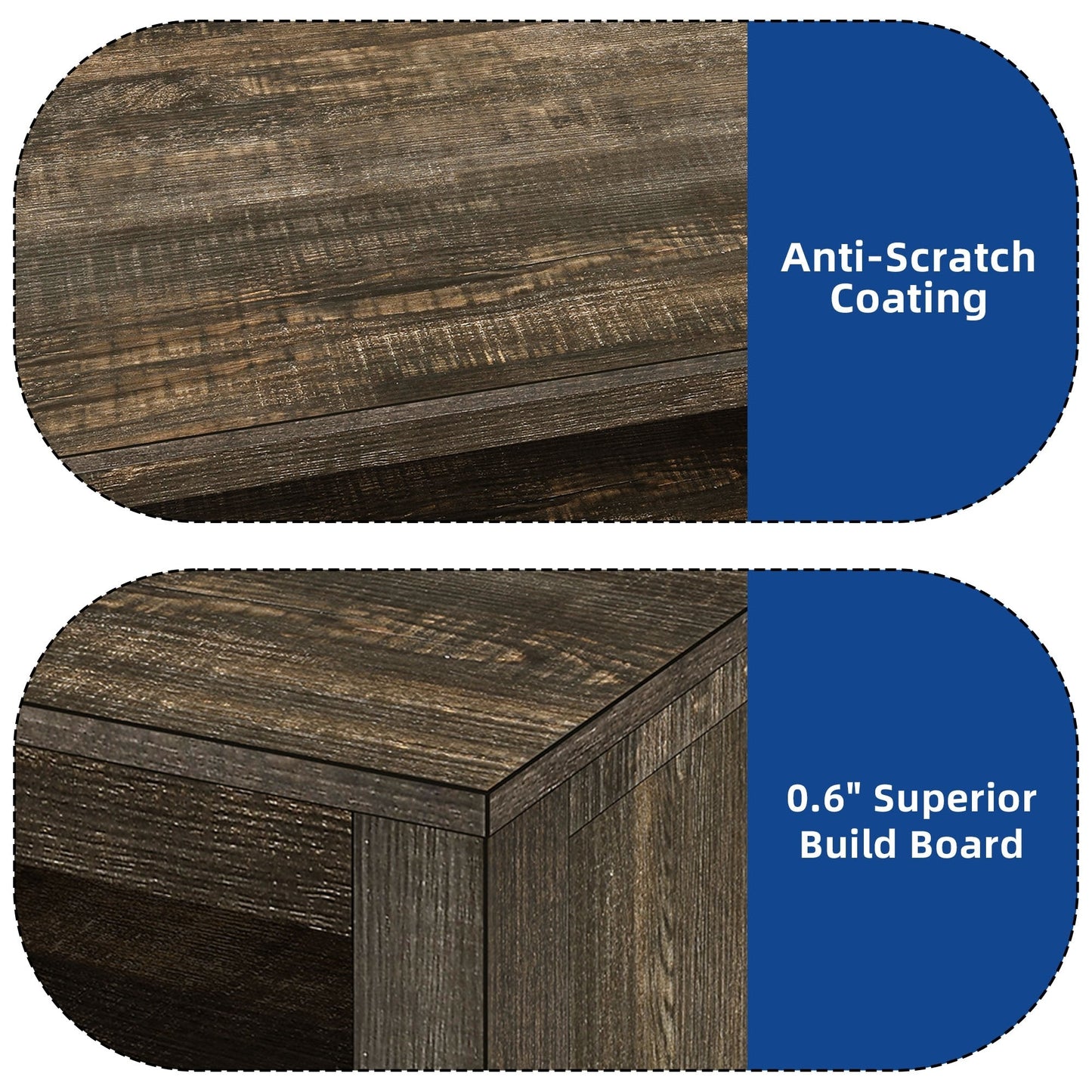 Meuble TV Farmhouse pouvant accueillir jusqu'à 65 téléviseurs avec portes et étagères ouvertes Console multimédia Prise de courant