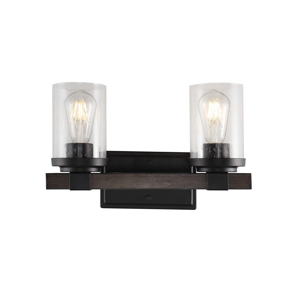 Ferme Iron/Seeded Glass Rustic Farmhouse LED Vanity Light, by JONATHAN Y