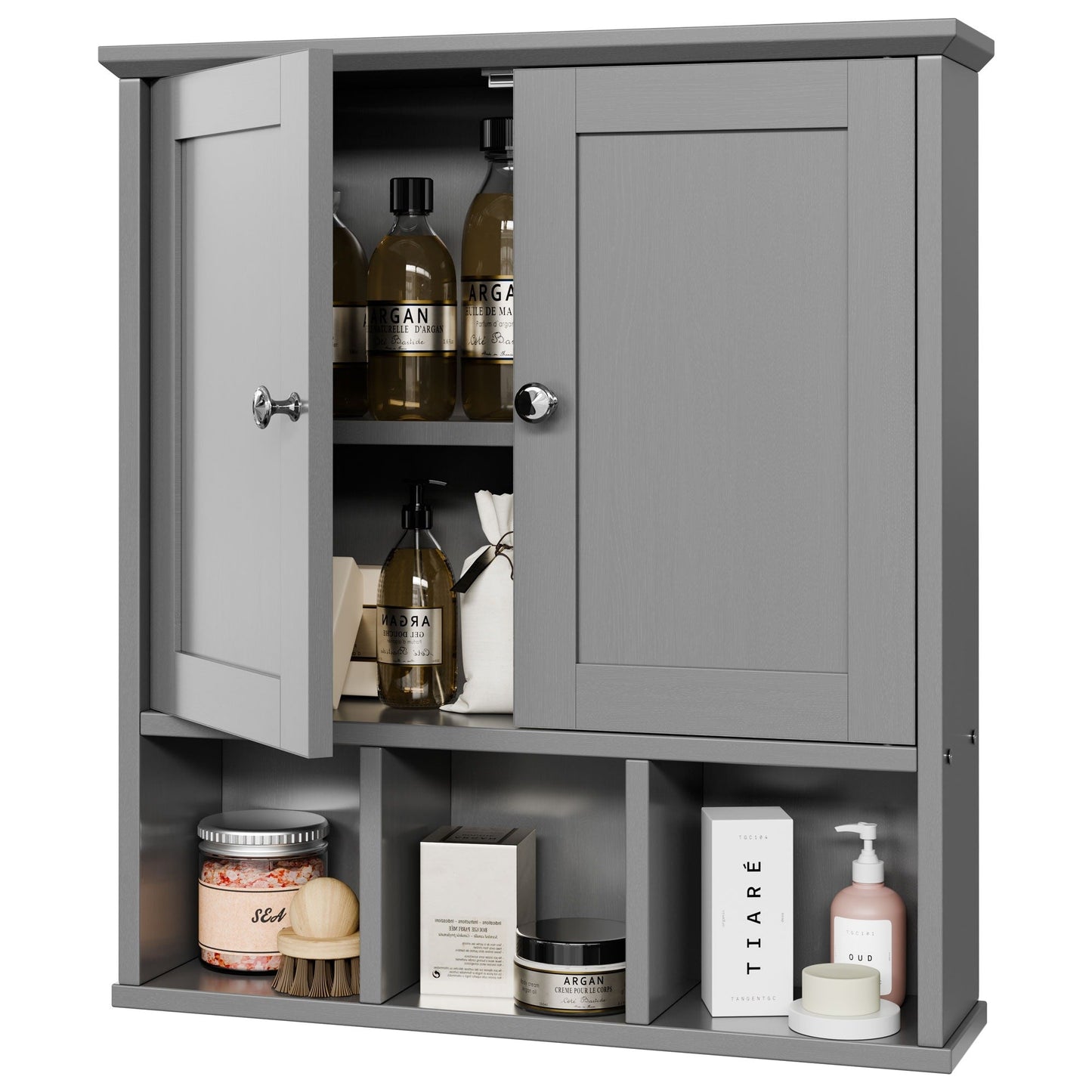 Futzca Bathroom Cabinet Wall Mounted, Storage Cabinet with Doors and Shelves