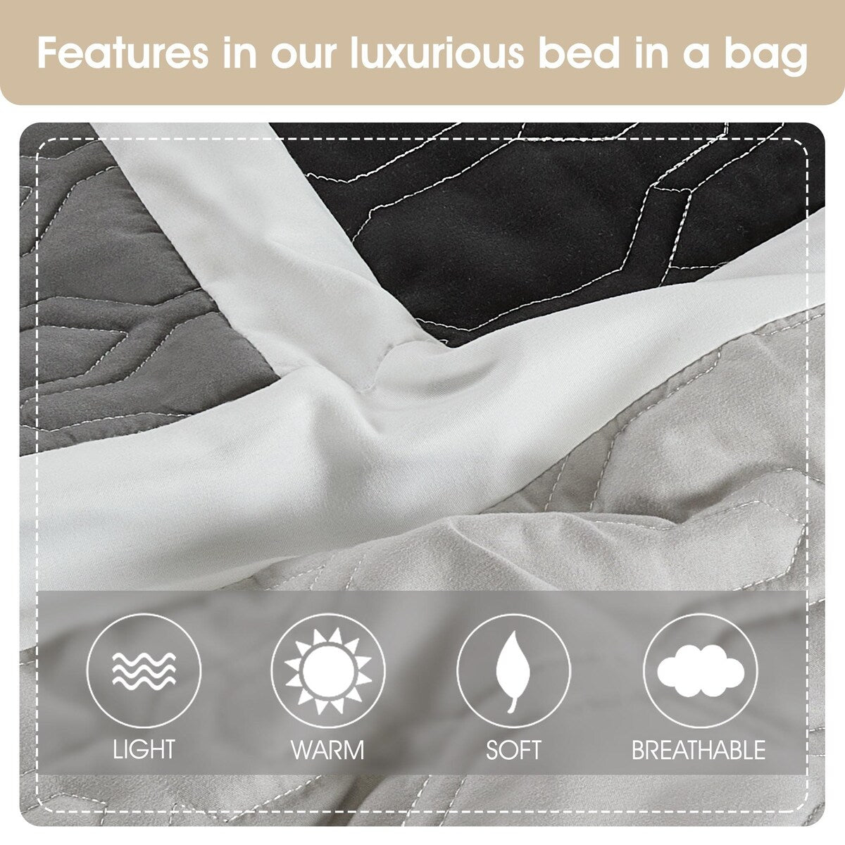 Nanshing Blake 7 Piece Modern Colorblock Comforter Set