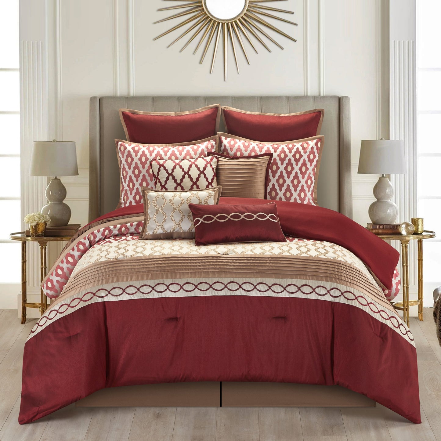 Nanshing Calvin Luxury10-Piece Geometric Comforter Set