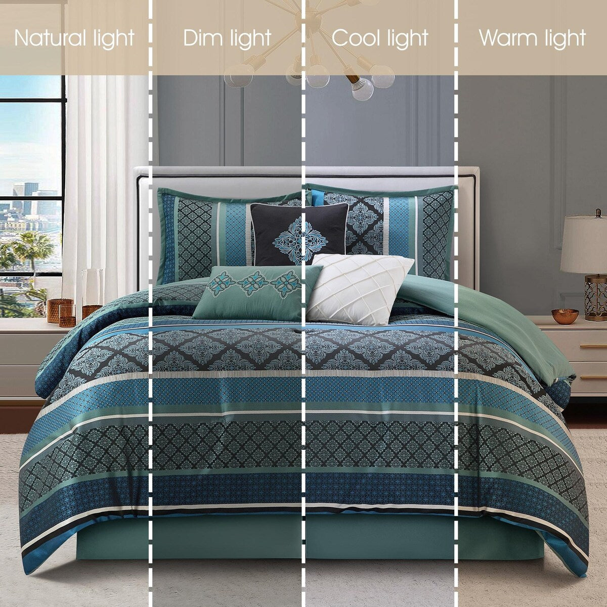 Nanshing Jensen 7 Piece Jacquard Geometric Comforter Set