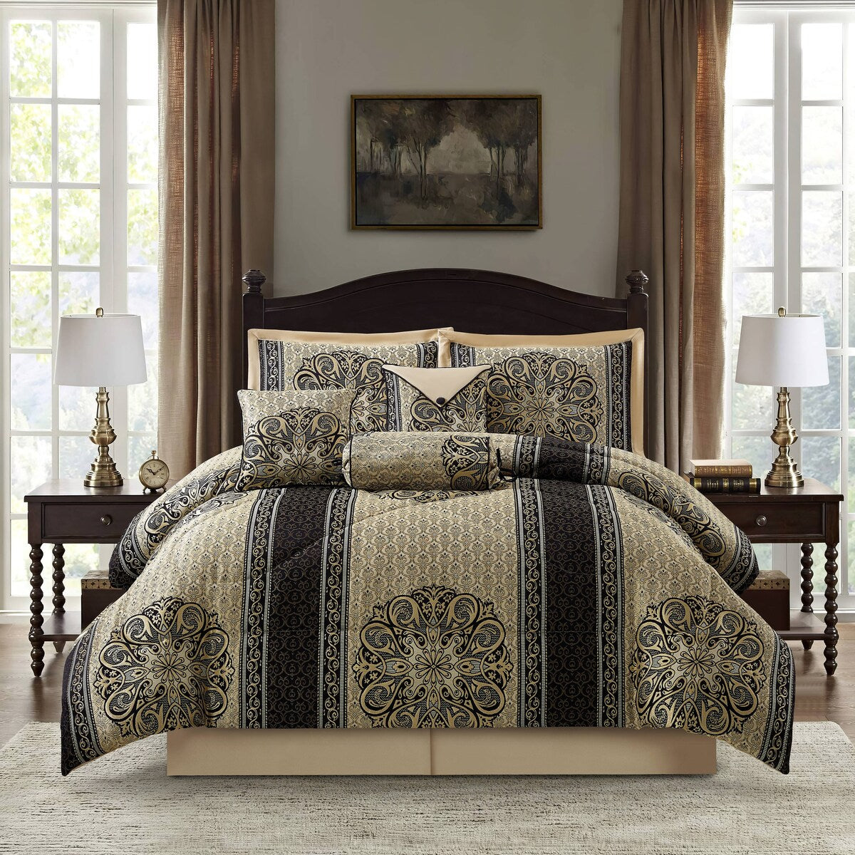 Nanshing Prince 7 Piece Elegant Medallion Comforter Set