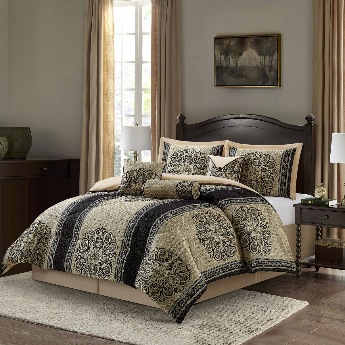 Nanshing Prince 7 Piece Elegant Medallion Comforter Set