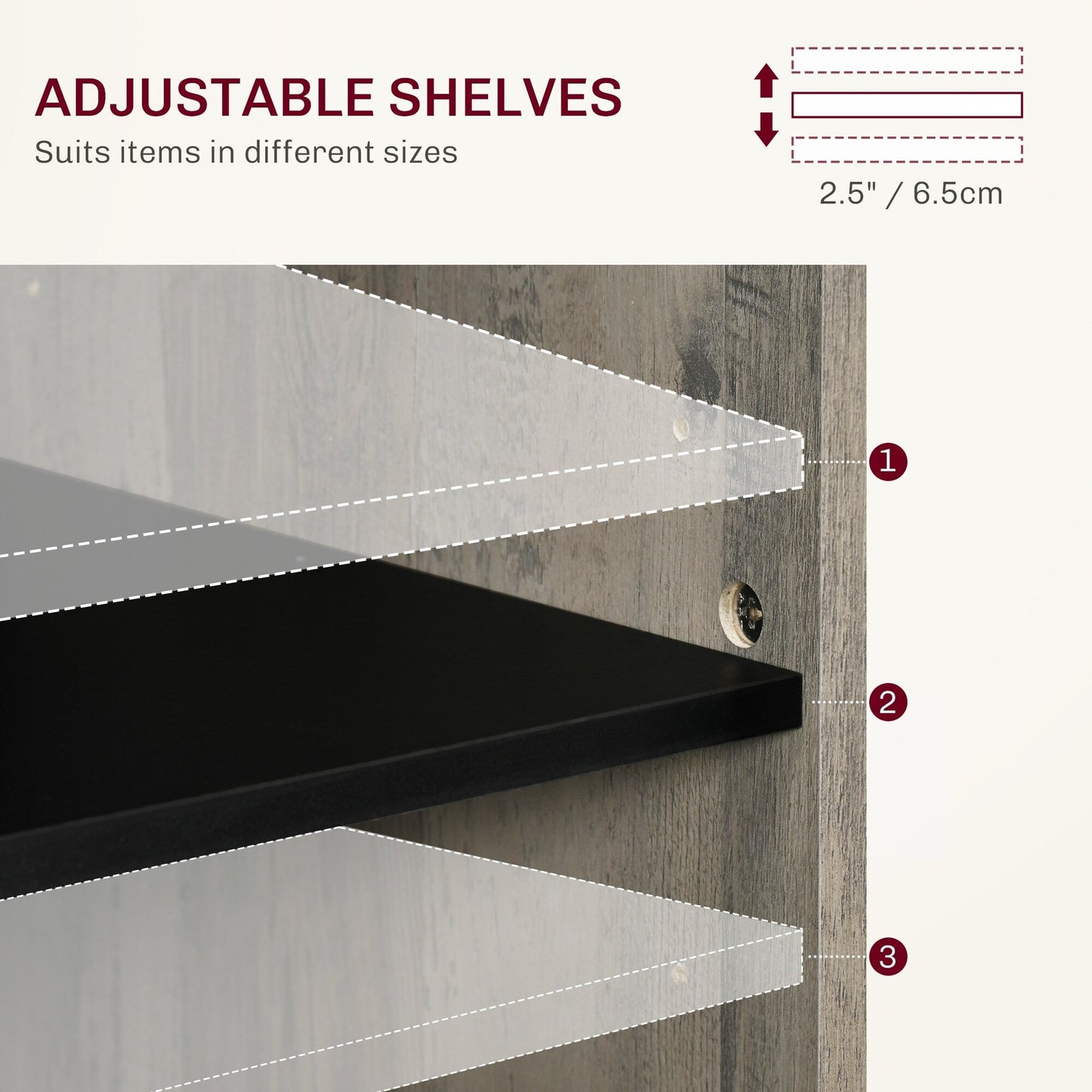 Buffet style grange HOMCOM 32, meuble de rangement buffet, bar à café pour salon ou entrée