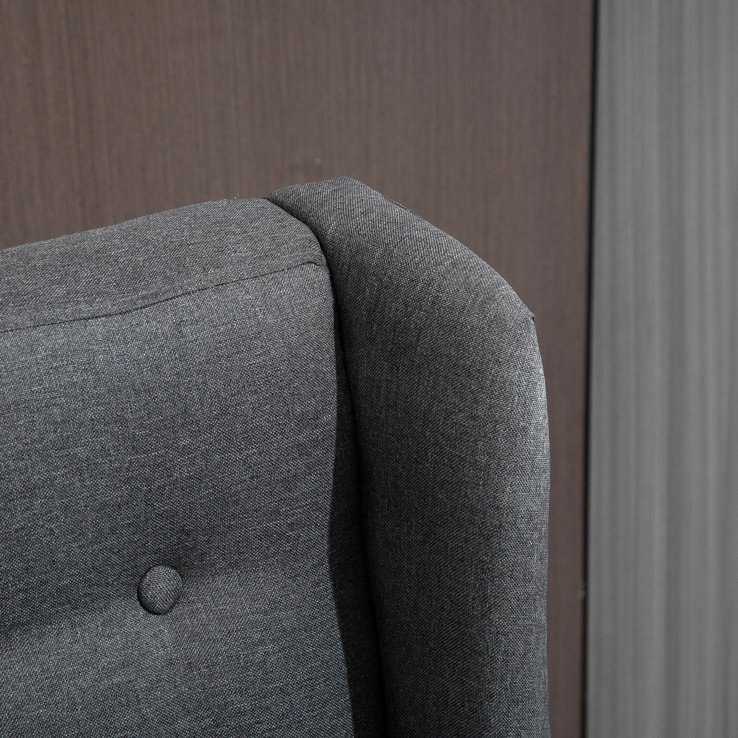 Canapé double capitonné sans accoudoirs en tissu lin HOMCOM avec pieds en bois - 28,75 x 43,25 x 36,5 cm