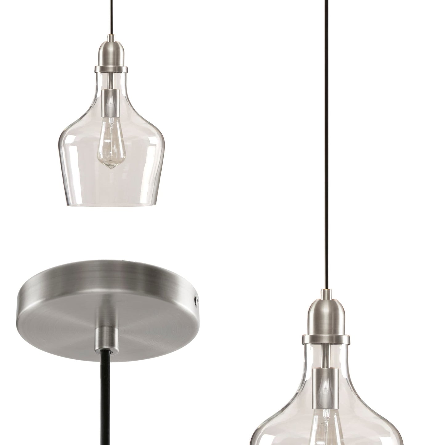 INK+IVY Auburn Bell Shaped Hanging Glass Pendant Light