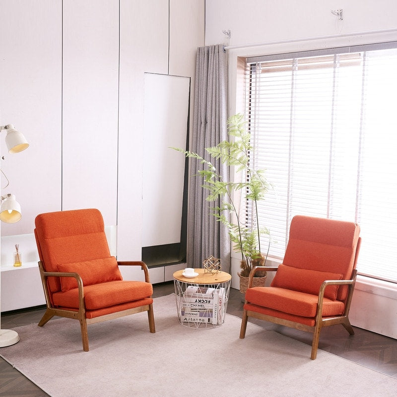 Chaise de loisirs à dossier haut en bois massif avec accoudoirs et dossier Chaise d'appoint