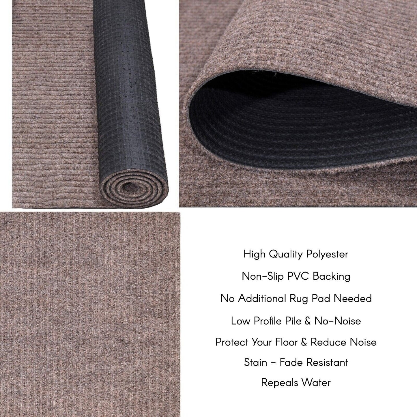 High-Quality Indoor/Outdoor Custom Size Carpet Runner Rug with Non-Slip PVC Backing 36'' wide x your choice of lenght