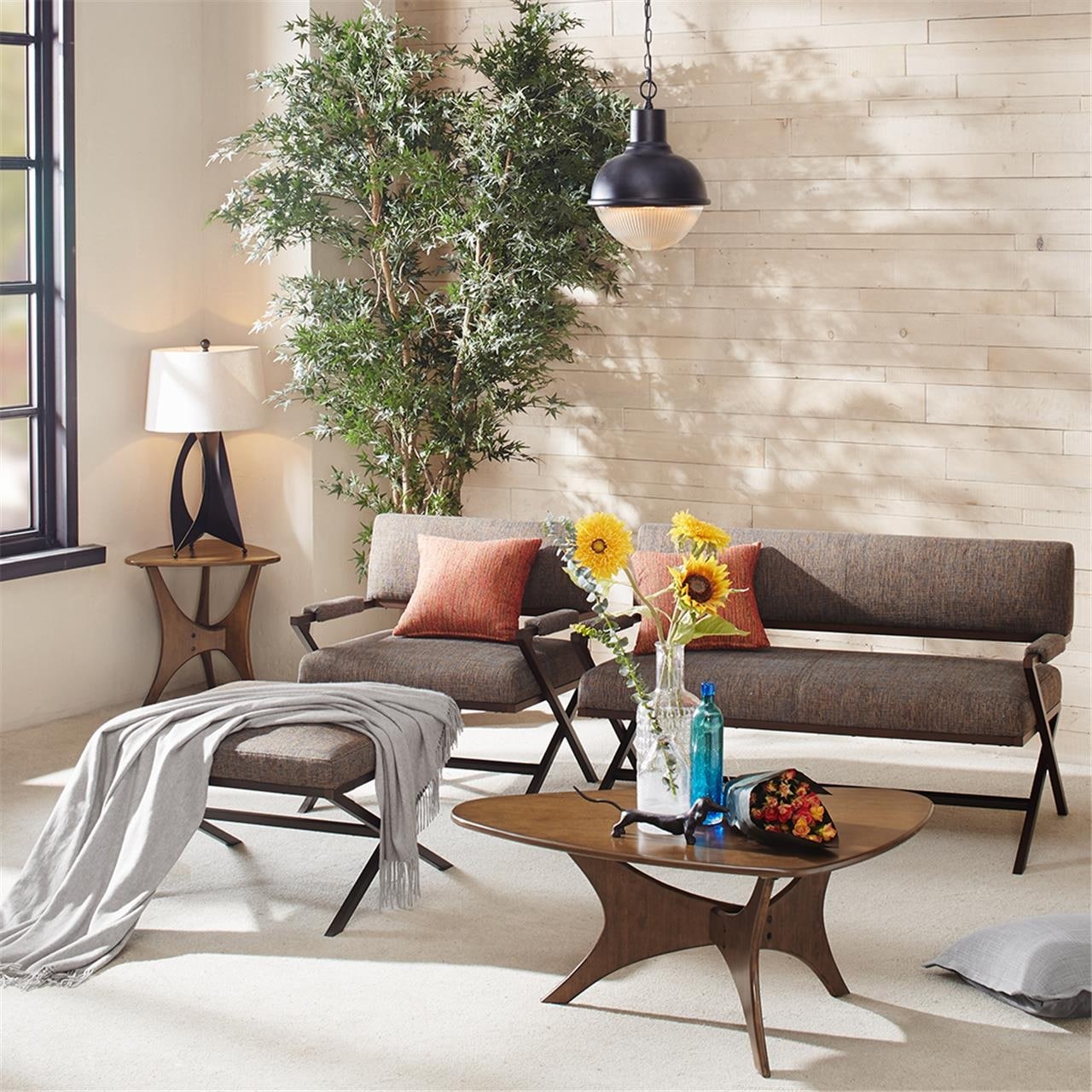 INK IVY Blaze Triangle Wood Side Table