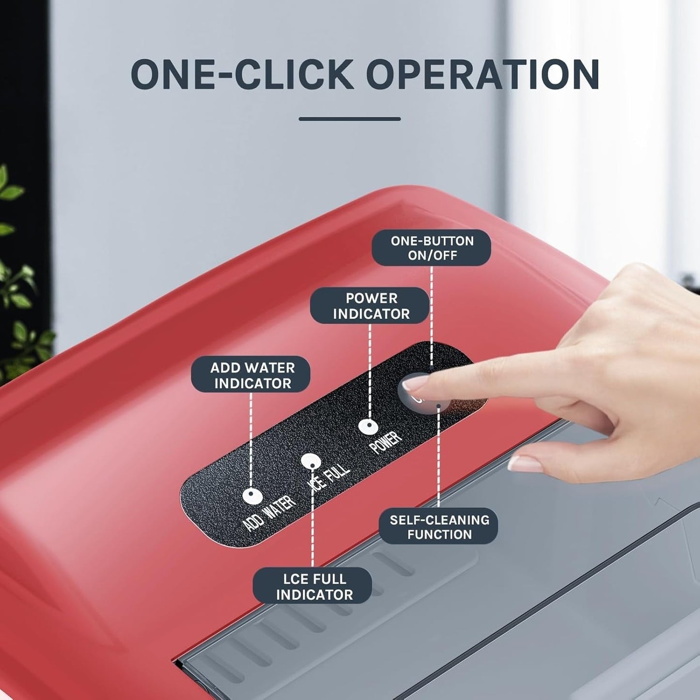 Ice Makers Countertop, Portable Ice Maker Machine with Handle, Self-Cleaning Ice Maker, for Home/Office/Kitchen