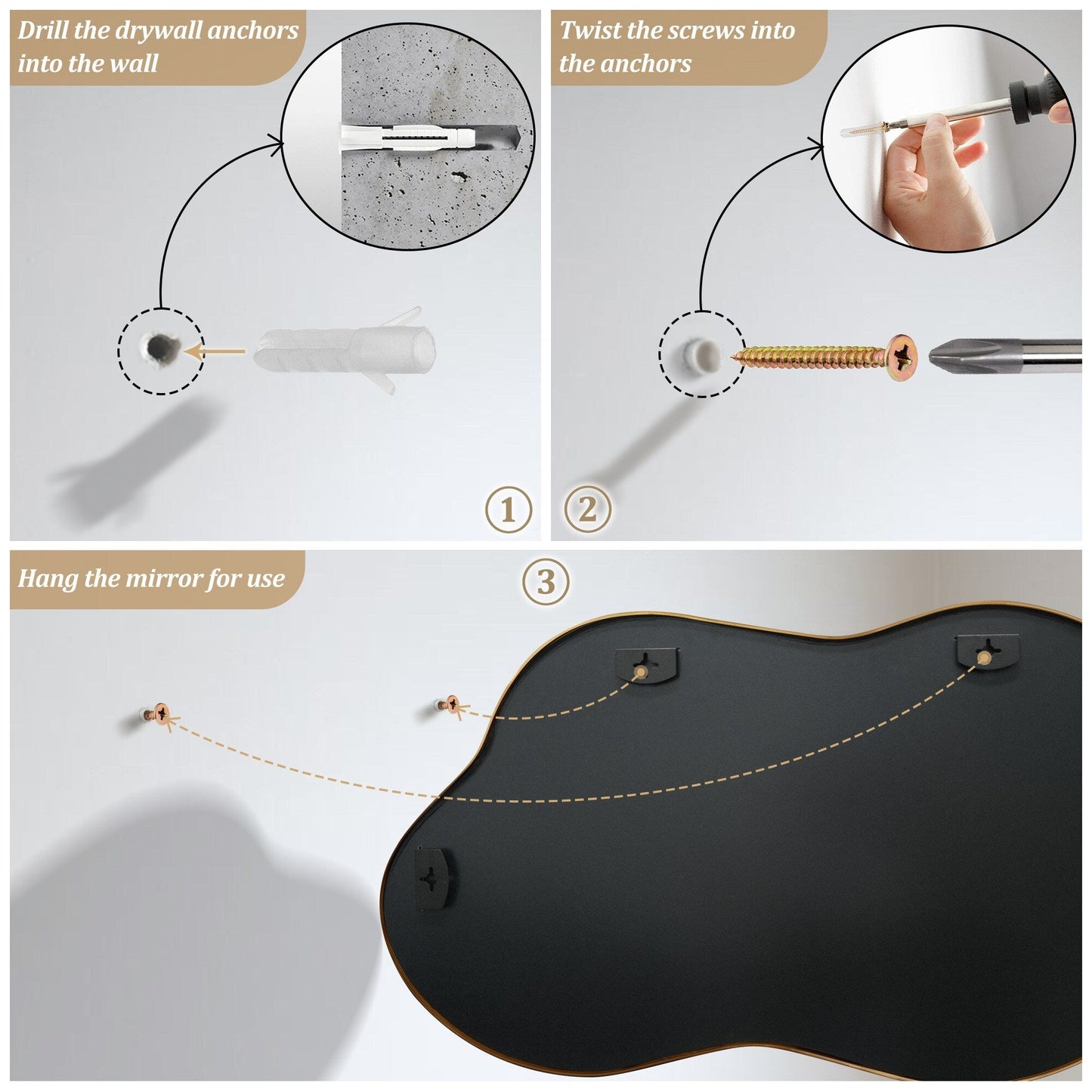 Irregular Wall Mirror Asymmetrical Decorative Wall Mirror