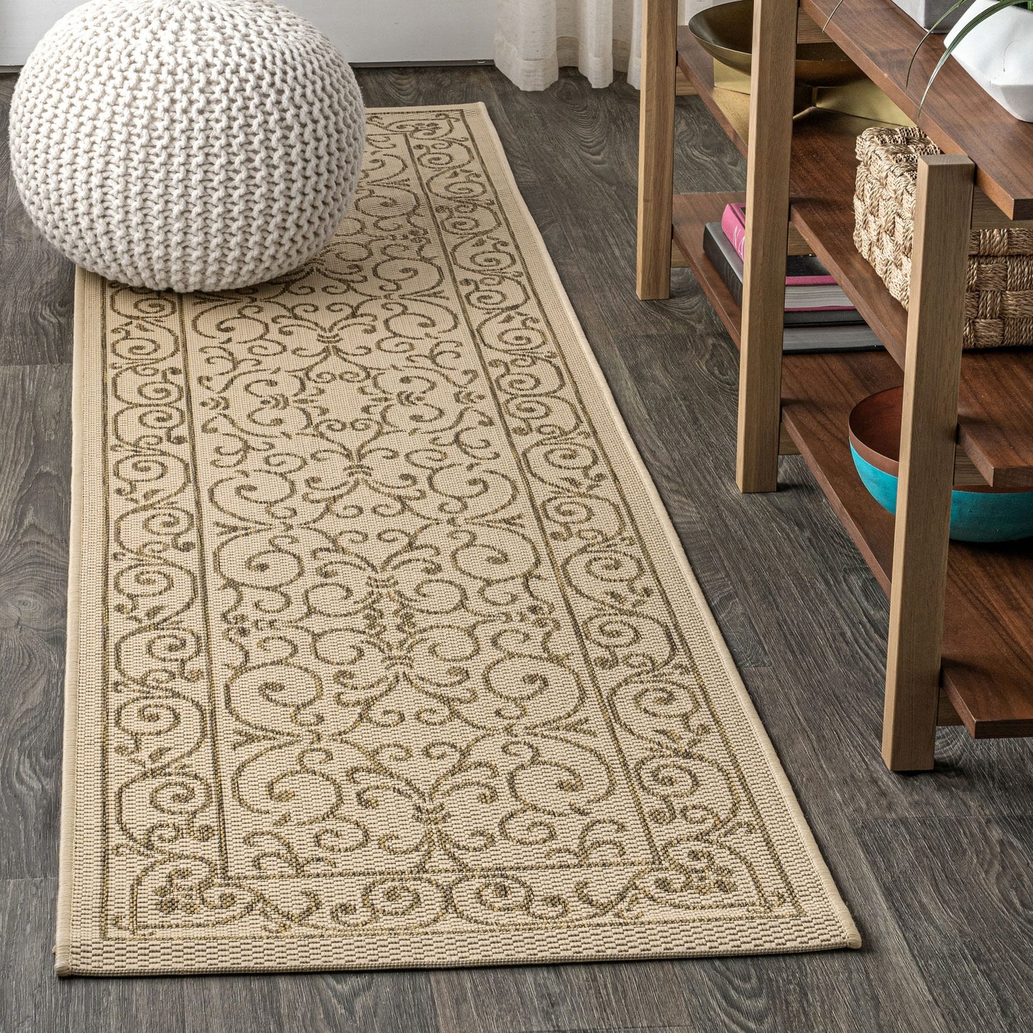 JONATHAN Y Filigree Textured Weave Indoor/Outdoor Area Rug