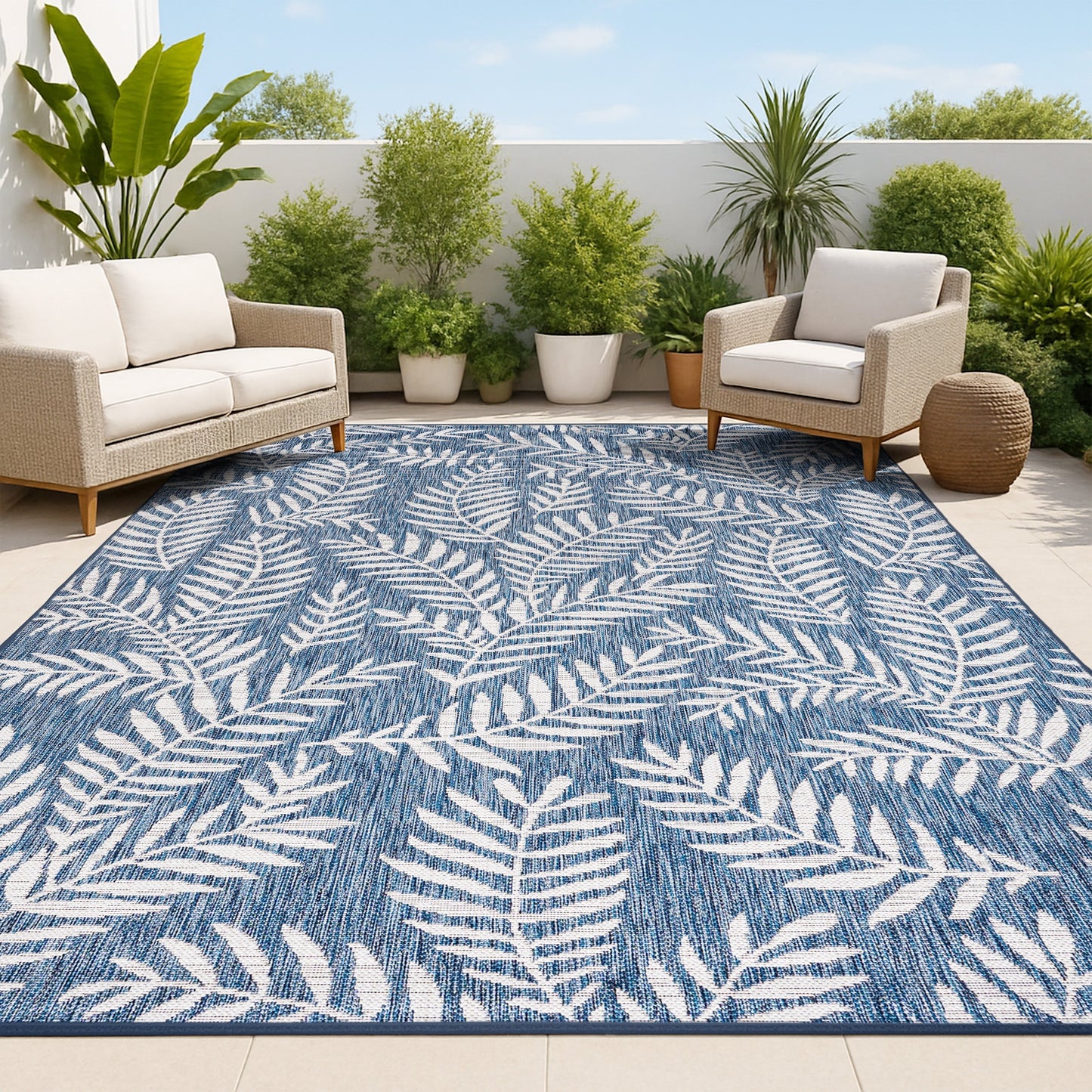 JONATHAN Y Galon Palm Frond Indoor/Outdoor Area Rug