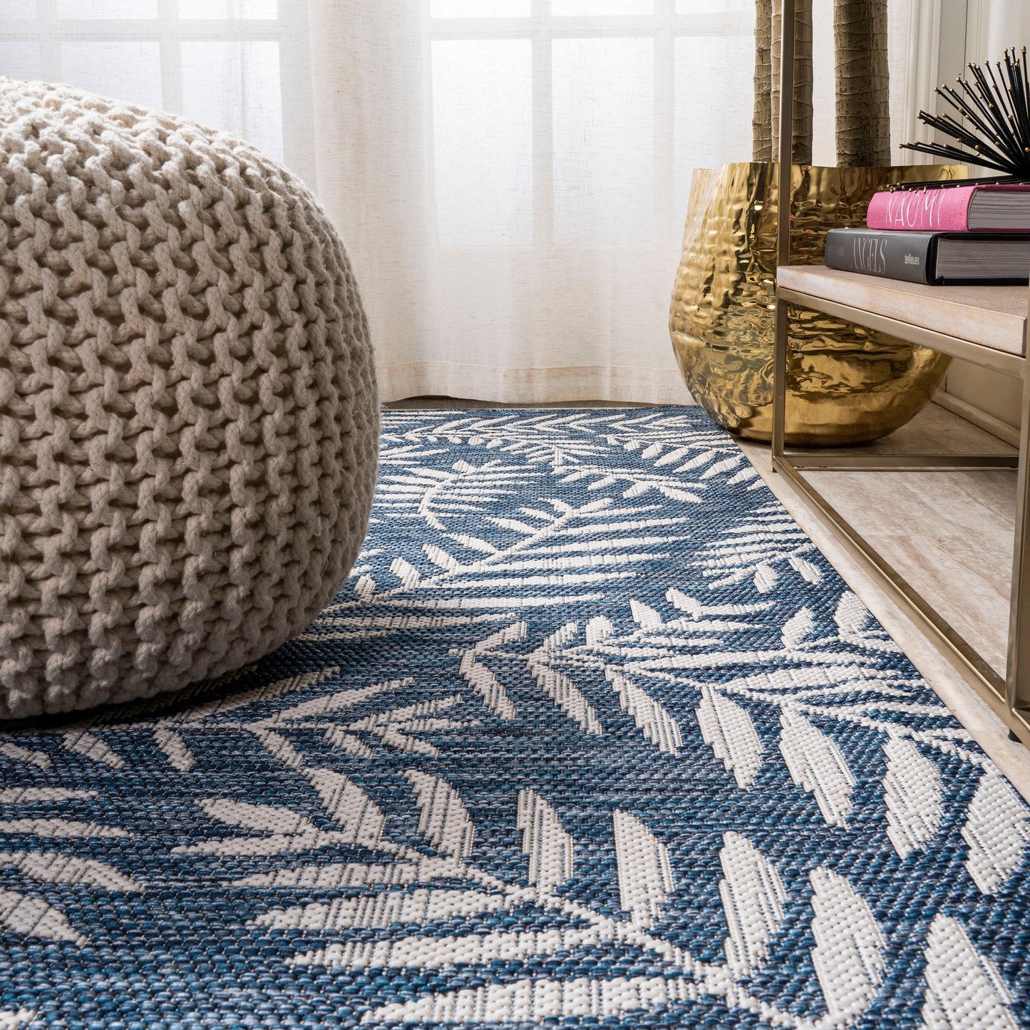 JONATHAN Y Galon Palm Frond Indoor/Outdoor Area Rug