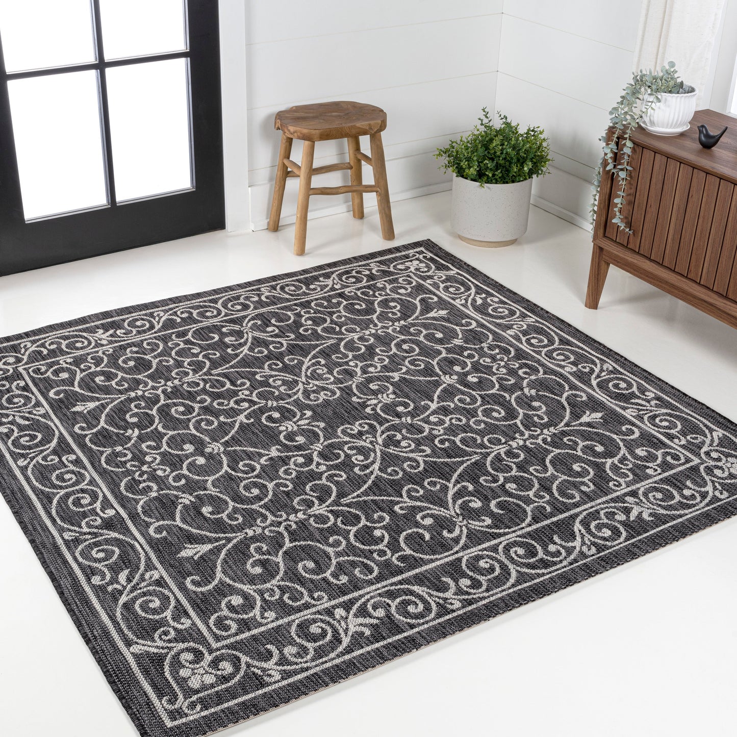 JONATHAN Y Filigree Textured Weave Indoor/Outdoor Area Rug