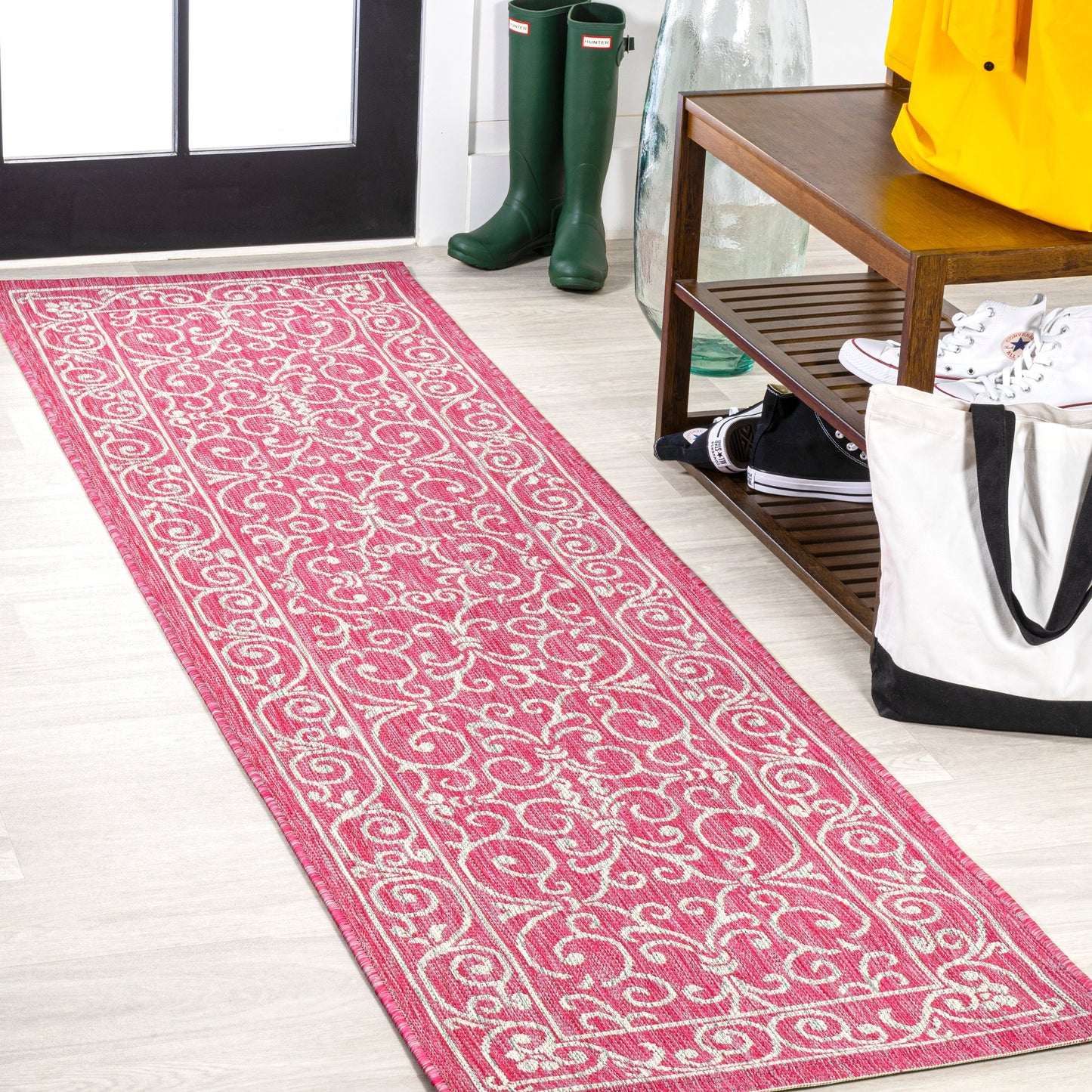 JONATHAN Y Filigree Textured Weave Indoor/Outdoor Area Rug