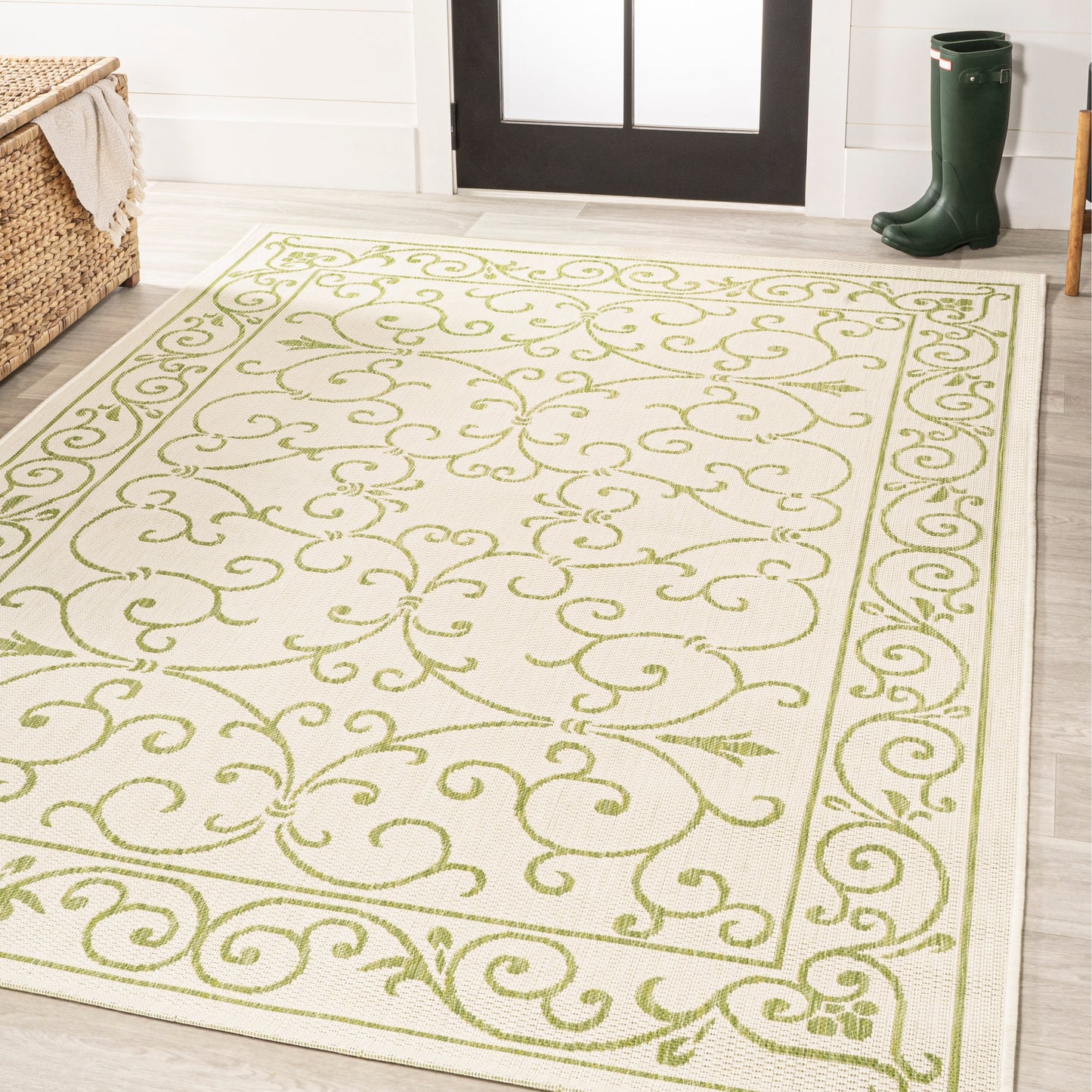 JONATHAN Y Filigree Textured Weave Indoor/Outdoor Area Rug