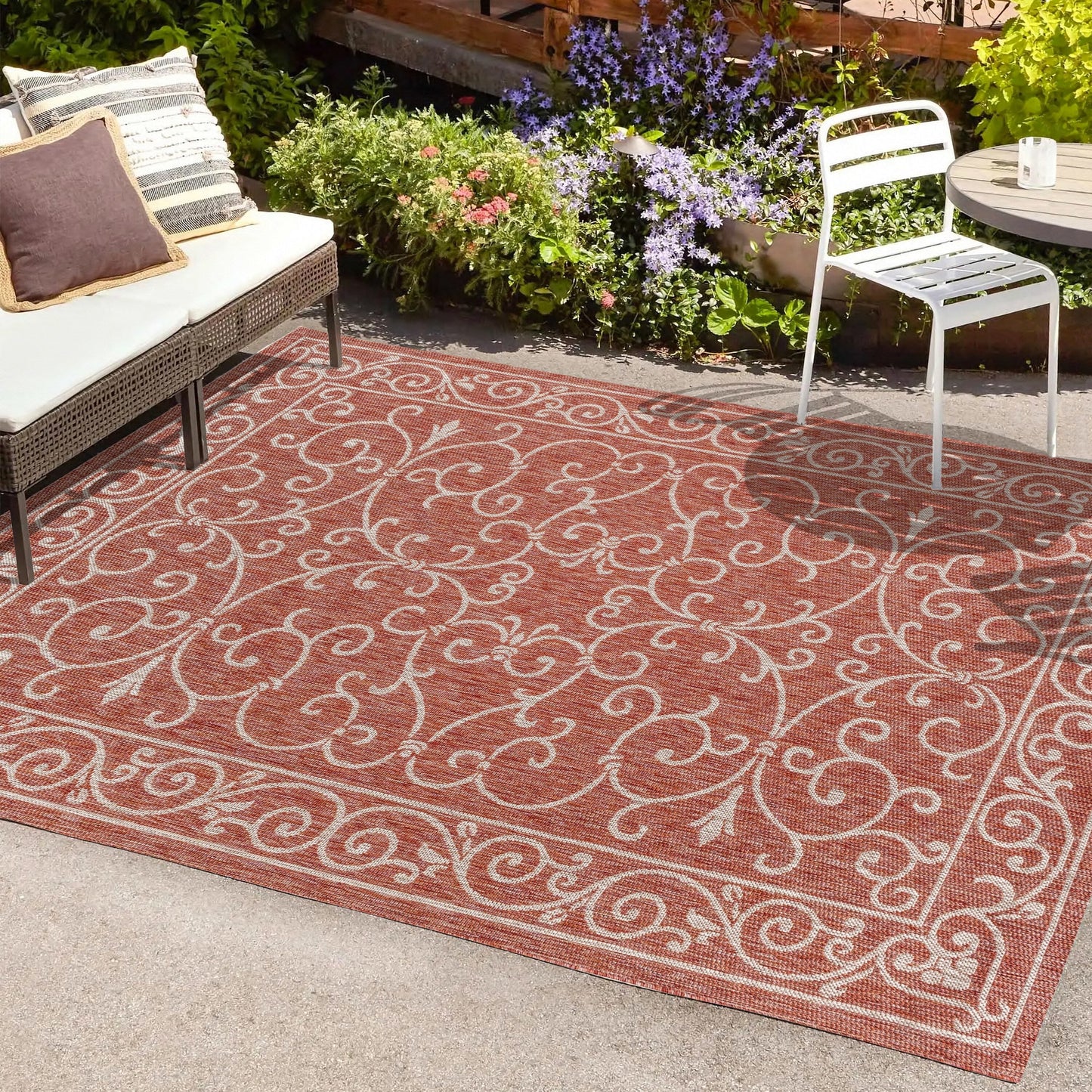 JONATHAN Y Filigree Textured Weave Indoor/Outdoor Area Rug