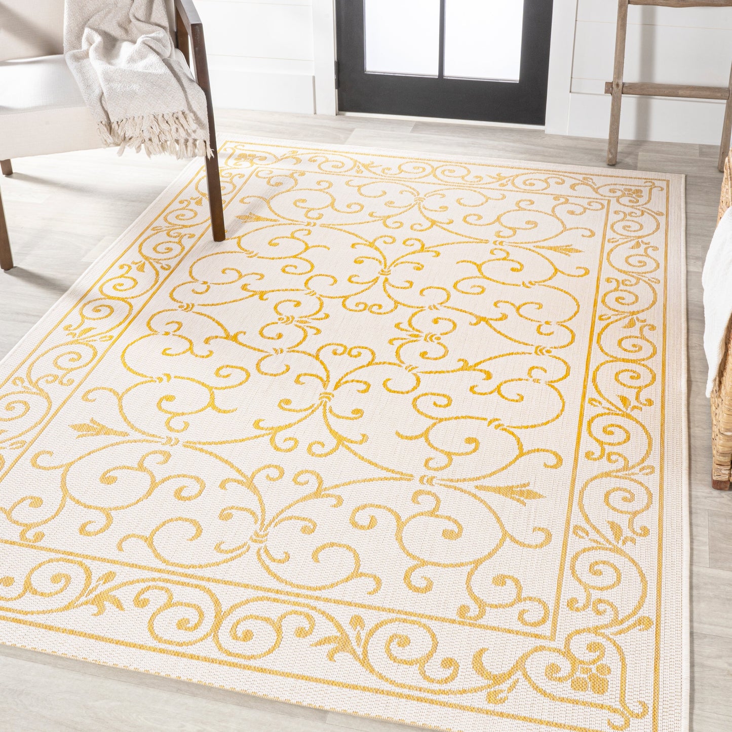 JONATHAN Y Filigree Textured Weave Indoor/Outdoor Area Rug
