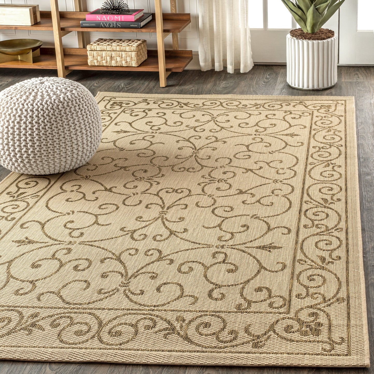 JONATHAN Y Filigree Textured Weave Indoor/Outdoor Area Rug