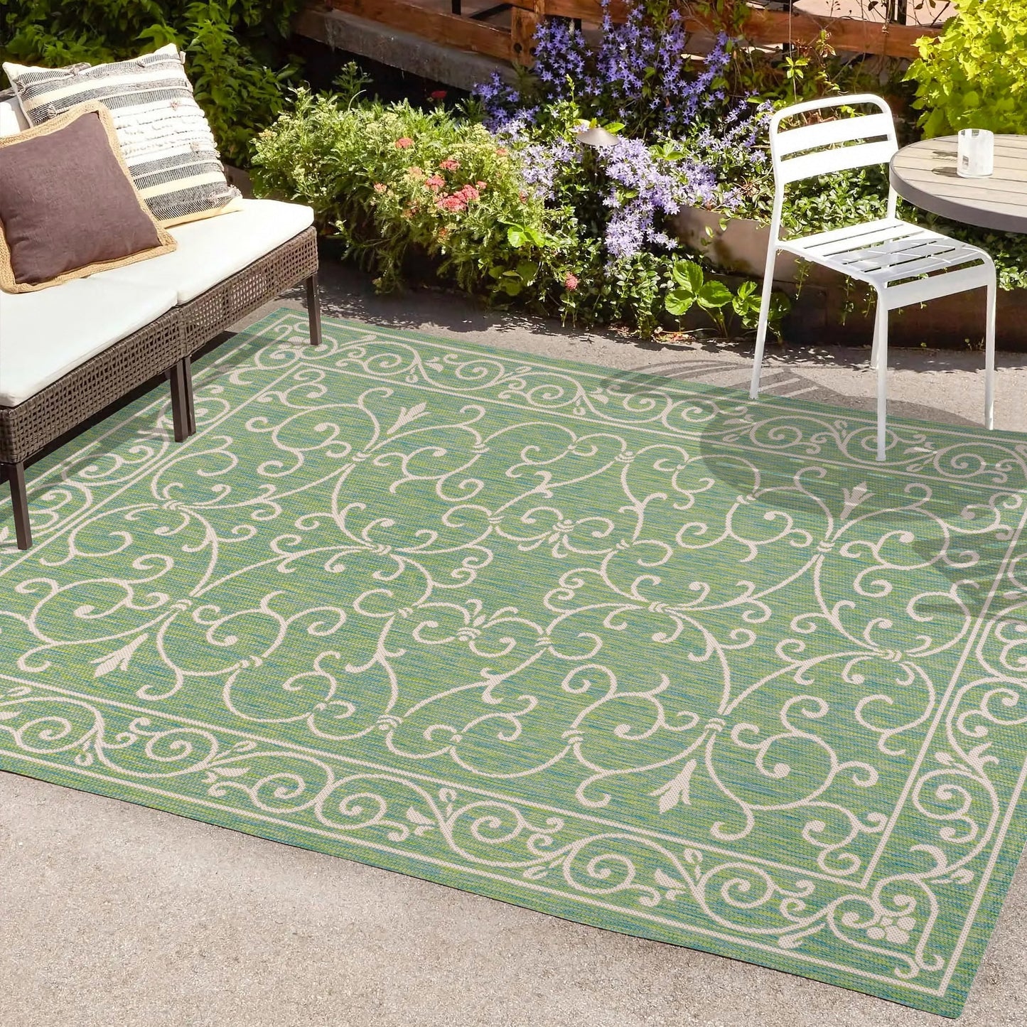 JONATHAN Y Filigree Textured Weave Indoor/Outdoor Area Rug
