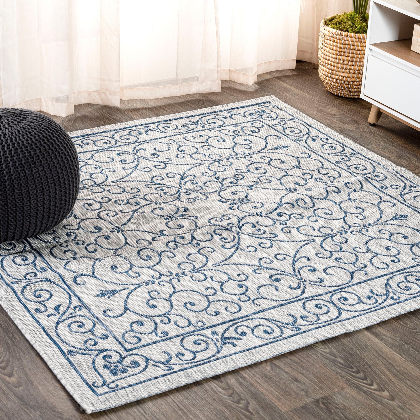 JONATHAN Y Filigree Textured Weave Indoor/Outdoor Area Rug