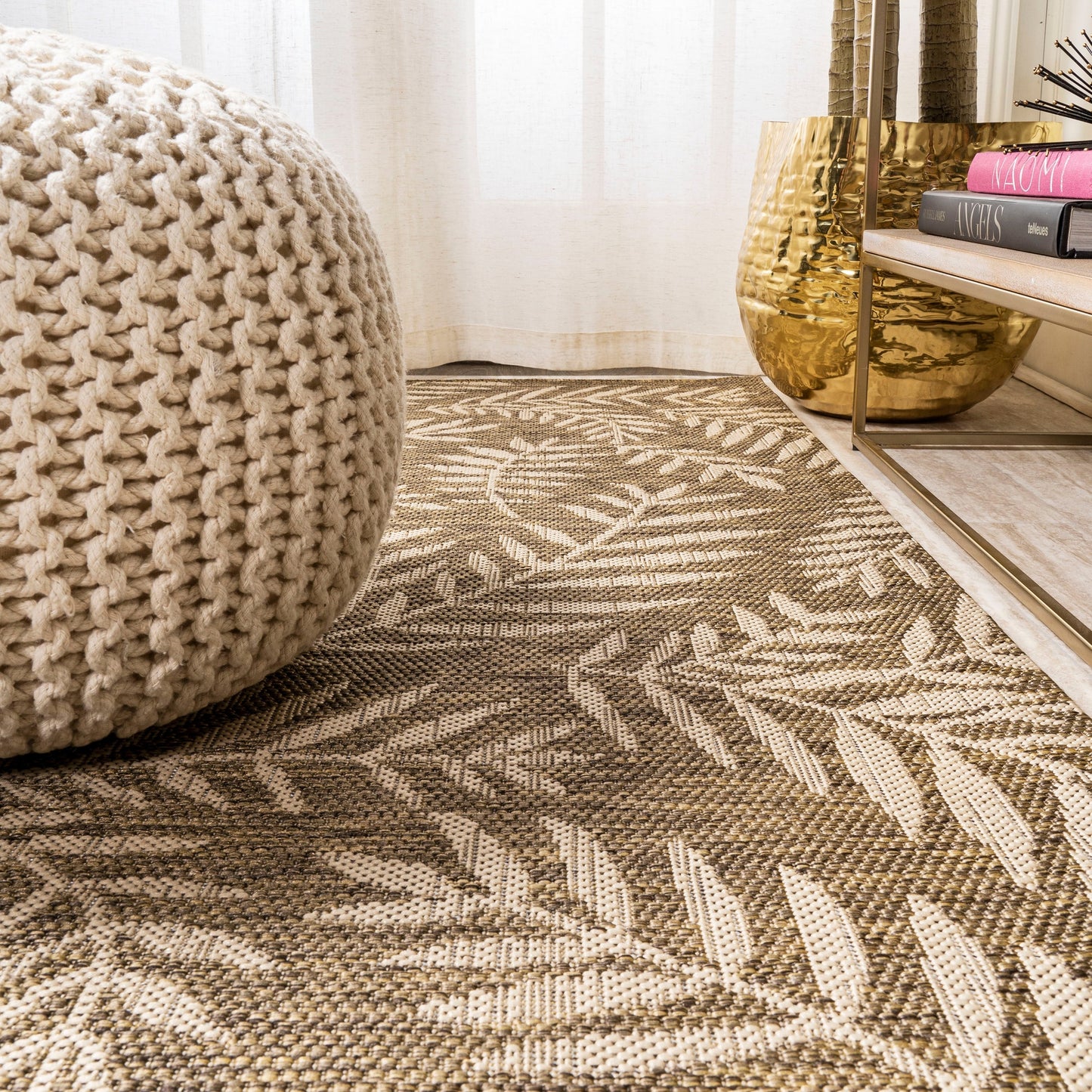 JONATHAN Y Galon Palm Frond Indoor/Outdoor Area Rug
