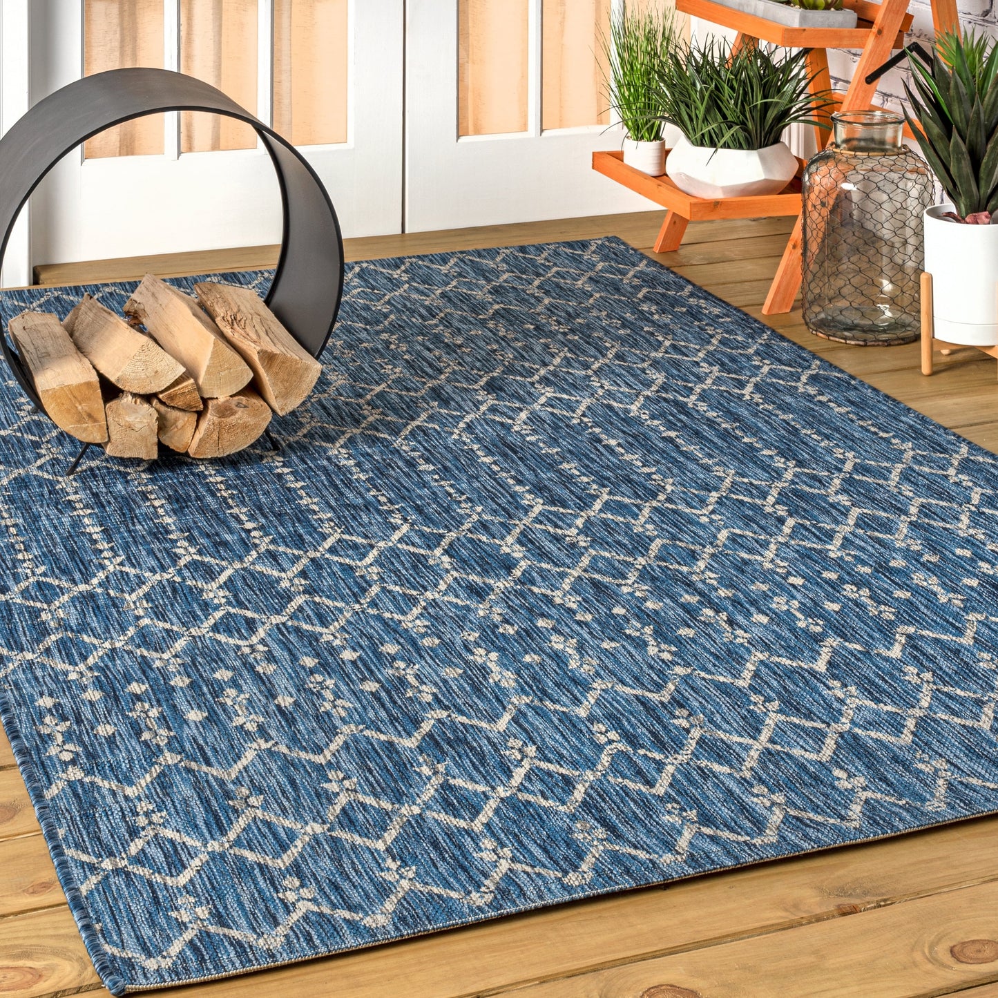 JONATHAN Y Trebol Moroccan Geometric Textured Weave Indoor/Outdoor Area Rug