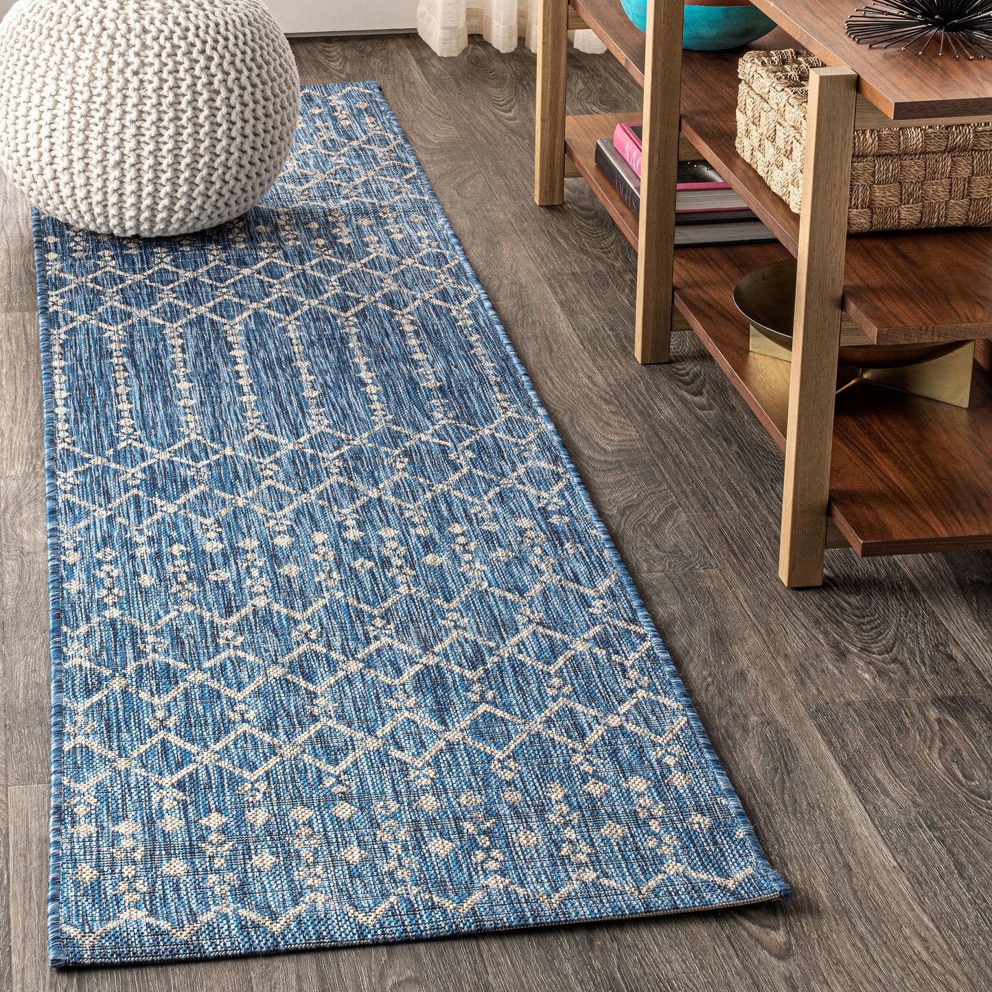 JONATHAN Y Trebol Moroccan Geometric Textured Weave Indoor/Outdoor Area Rug