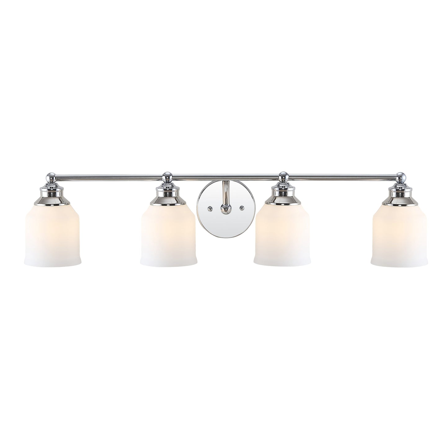 Jayne Iron/Frosted Glass Farmhouse Cottage LED Vanity Light, by JONATHAN Y