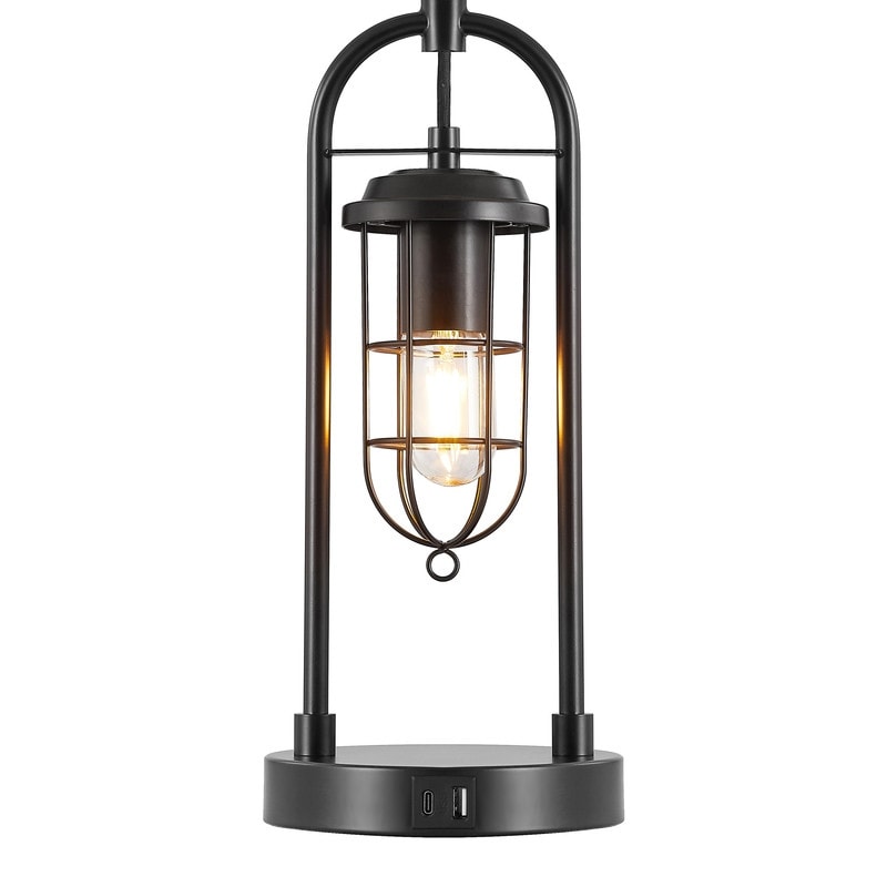 KAWOTI 26inch Dark Bronze Table Lamp with USB Ports, Night Light