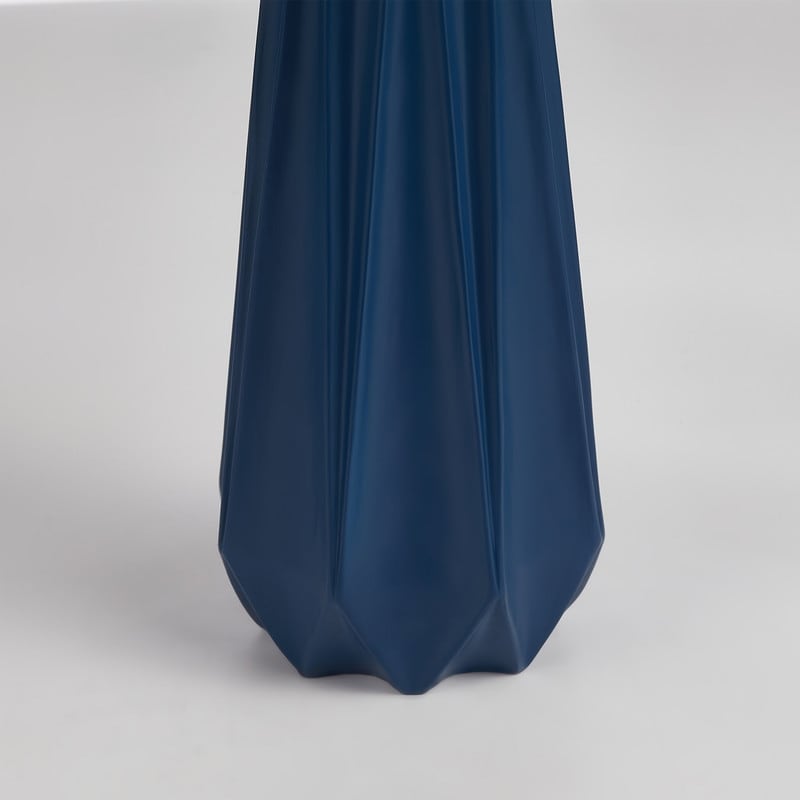 KAWOTI 27 Blue Table Lamp with Fabric Shade