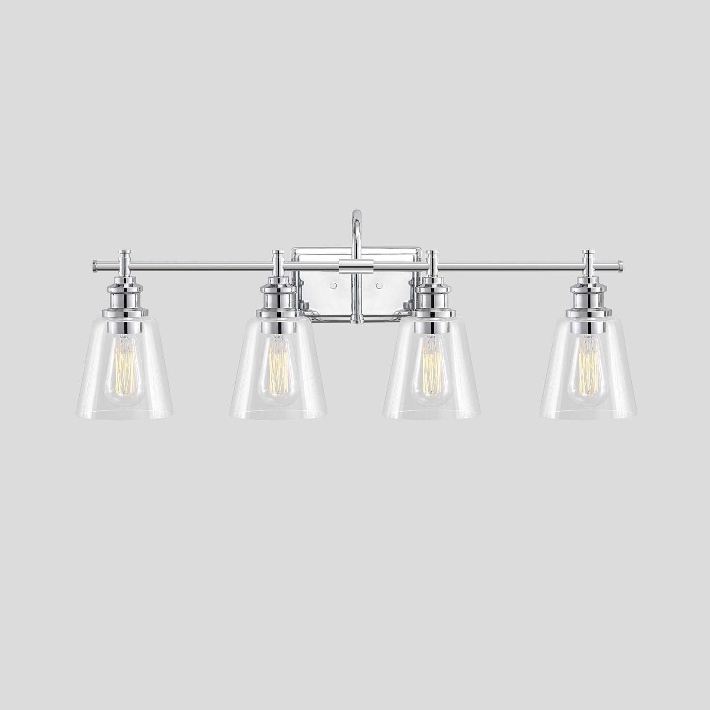 KAWOTI 4-Light Bathroom Vanity Light with Glass Shade