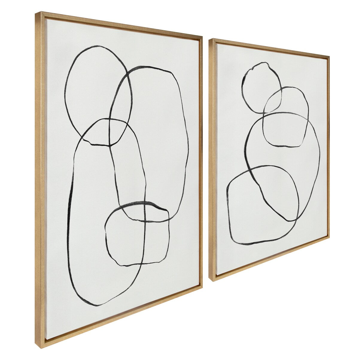 Kate and Laurel Sylvie Modern Circles Framed Canvas Set by Teju Reval
