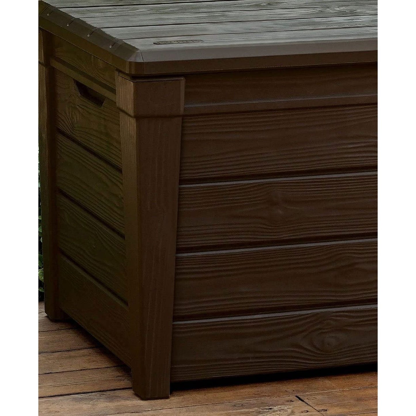 Banc de rangement Keter Brightwood en résine résistante aux intempéries, 120 gal, marron - 40