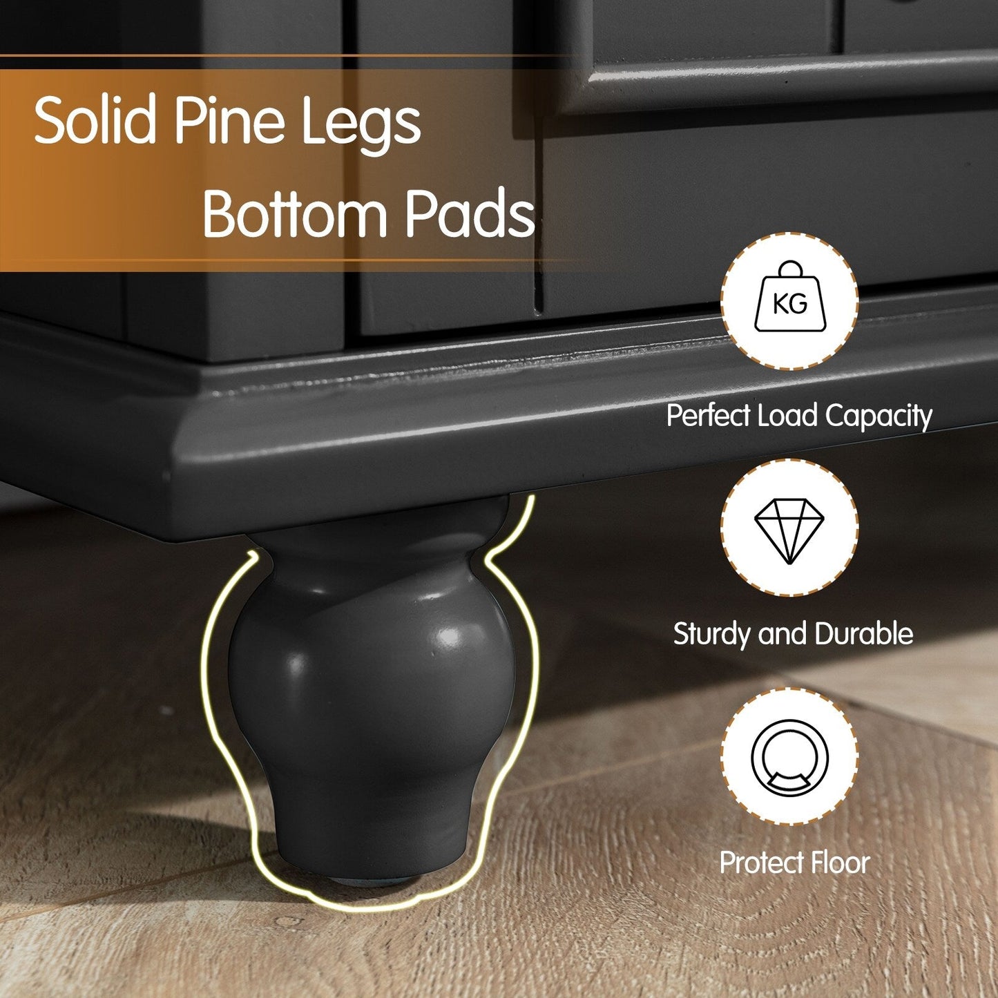 Buffet de cuisine, meuble de bar à café, meuble de rangement d'appoint