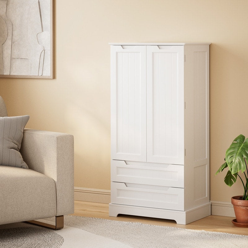 Armoire de rangement pour cuisine, garde-manger, armoire de rangement de salle de bain indépendante avec 2 portes et tiroirs